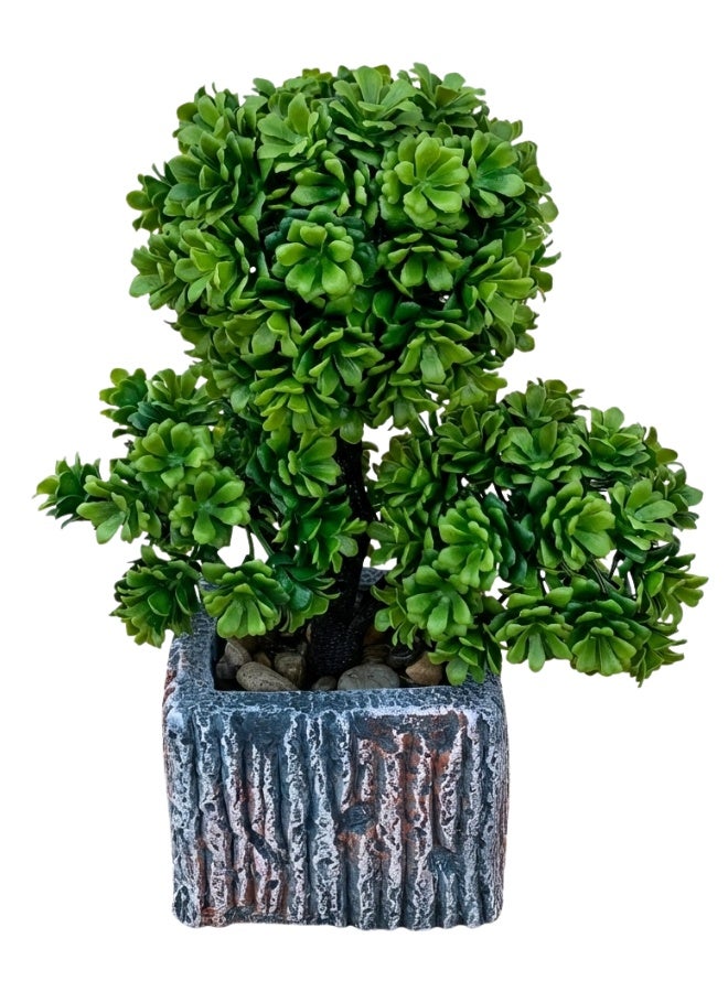 شجرة صناعية للديكور المنزلي بنبات صناعي واقعي داخل أصيص حجر فاخر بتصميم أنيق وعصري – نبات زينة صناعي ثابت في وعاء حجري ثقيل للمنزل والمكتب وغرف المعيشة والاستقبال والمكاتب والشركات والفنادق – ديكور داخلي بدون صيانة أو ري أو ضوء شمس بمظهر طبيعي فاخر وأبعاد 8×9×28 سم ووزن 750 جرام - Image 3